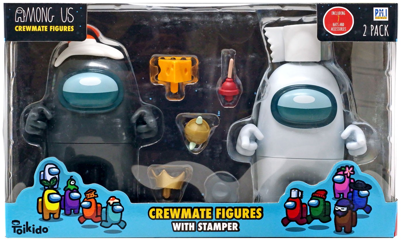 Among Us Black & Grey Action Figure 2Pack