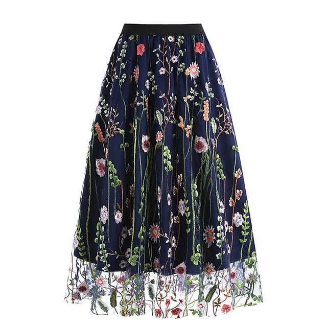 Gibobby faldas aesthetic la moda para mujer, falda corta holgada con cintura elástica y bolsillo en forma de A(Azul, XL)