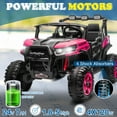 thumbnail image 4 of UBesGoo 24V Ride On Car UTV, 2WD/4WD 2 Seater Kid Electric Power Wheels with Remote Control, LED Lights, Spring Suspension, Music, Pink, 4 of 10
