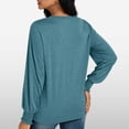thumbnail image 5 of Women's Long Sleeve Pleated Crew Neck Blouse - 82% Polyester Business Casual Top, 2024 Trendy - S-XXL Sizes, 5 of 7
