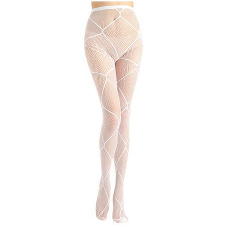 Deal of the Week Ofreoo Women Sexy Drill Lace Leggings Pants Fishnet Netting Stockings Net Sexy Lingerie Transparent Hollow Out Hanging Stockings Compression Stockings for Women