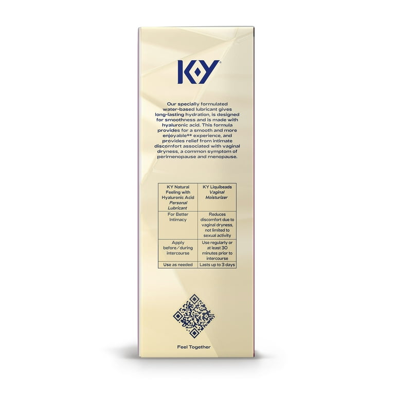 K-Y Natural Feeling Water-Based Lube with Hyaluronic Acid, Personal  Moisturizing Lubricant, 5 fl oz