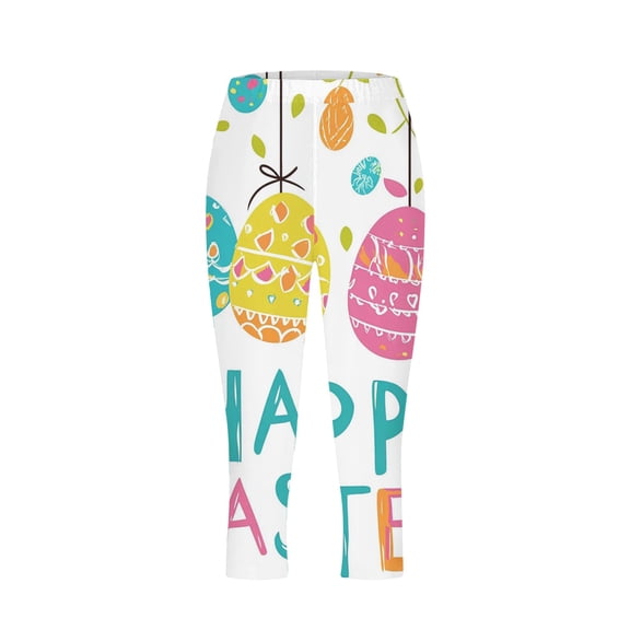 SBYOJLPB Easter themed Cropped Leggings for Women Printed Stretch Casual Yoga Pants