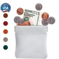 thumbnail image 6 of Nabob Leather Genuine Leather Squeeze Coin Purse, Coin Pouch Made IN U.S.A. Change Holder For Men/Woman Size 3.5 X 3.5 (White), 6 of 7