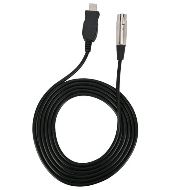 Cable adaptador de enlace de micrófono XLR hembra a USB MIC Link Cable negro
