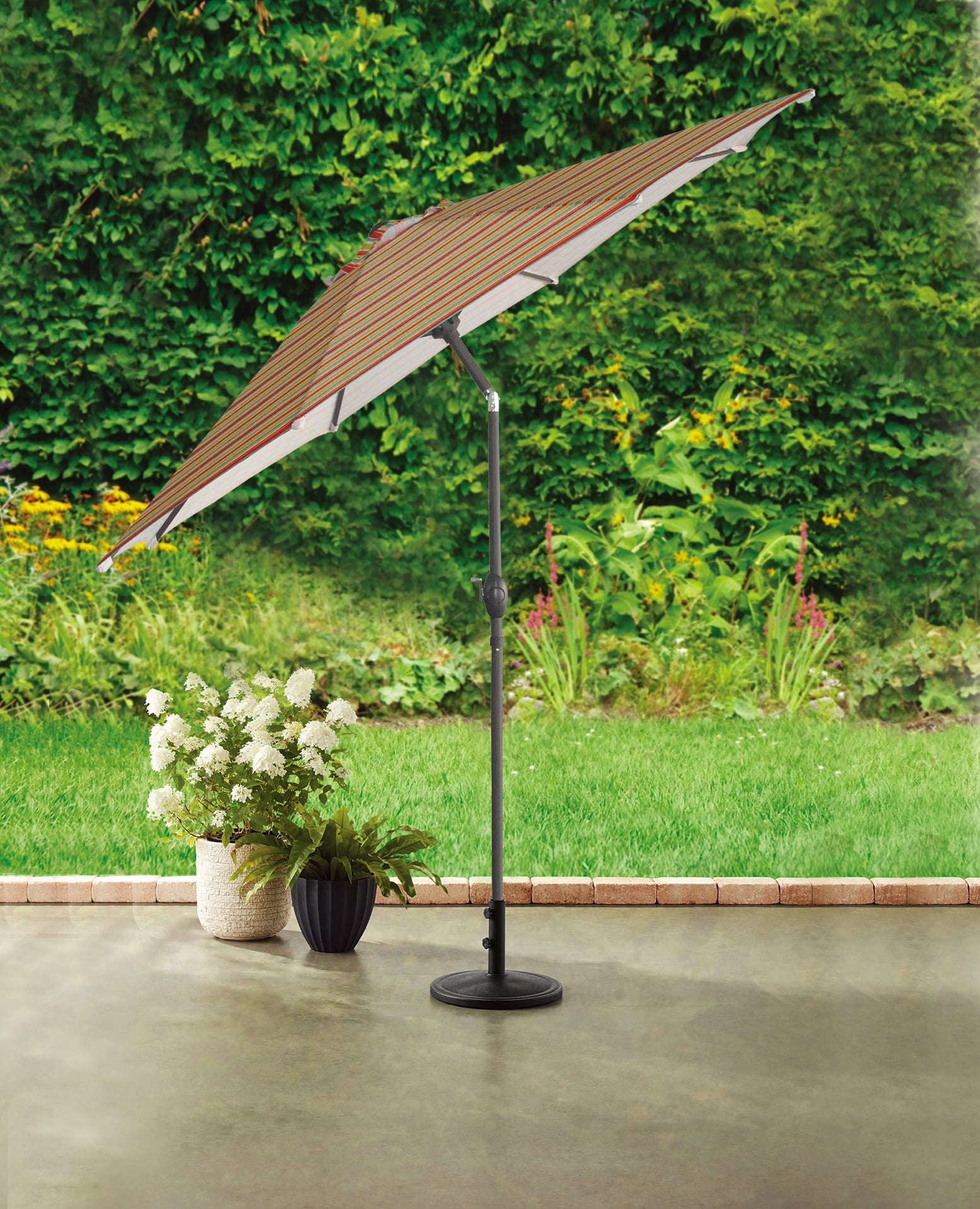 Mainstays 9 Outdoor Tilt Market Patio Umbrella Aqua Walmart Com Walmart Com