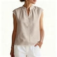 thumbnail image 6 of akafmk Womens Casual Sleeveless Shirts V Neck Blouses Solid Color Summer Daily Tank Tops, 6 of 7