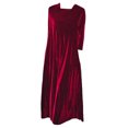 thumbnail image 4 of Prolriy Robe en Velours pour Femmes Printemps et Automne Nouvelle Robe Longue en Velours Doré Européenne et Américaine Col Rond Fin pour Femmes 2025 Rouge TTTTG, 4 of 5