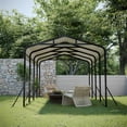thumbnail image 4 of ESIMOTE 12x20ft Metal Carport, Heavy Duty Garage with Updated Frame Structure, Galvanized Steel Roof and Enhanced Base Canopy, Metal Garage Car Shelter Shade for Car, Boats and Truck, 4 of 7