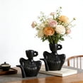 thumbnail image 5 of Plastic Statue Flower Vase,Modern Artistic Human Shape Decor Flower Vase,Small Black Vase for Table,Shelf,Living Room,Office,Bedroom,6.3x3.74 Inch, 5 of 7