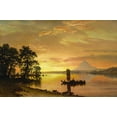 thumbnail image 2 of Bierstadt, Albert 14x11 White Modern Wood Framed Museum Art Print Titled - Indians Crossing the Columbia River, 2 of 4