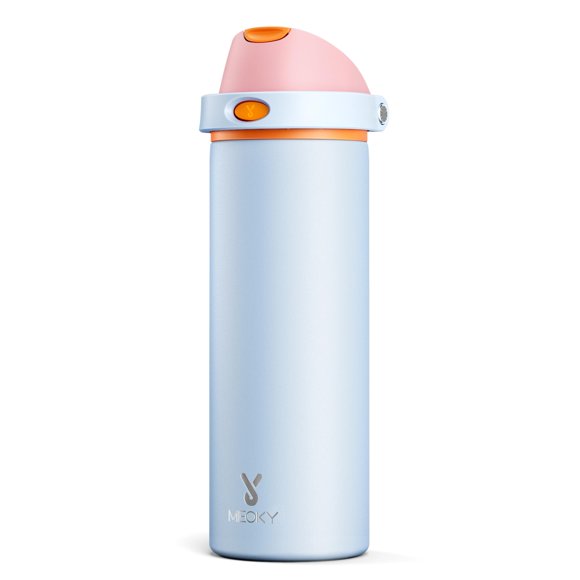 710 ml Botella de Agua Aislada para Deportes: Botella de Agua de Acero Inoxidable Meoky con Tapa 2 en 1 de Pajilla y Boquilla, a Prueba de Fugas, Mantiene el Fr&iacute;o por 24 Horas, Azul Lavanda