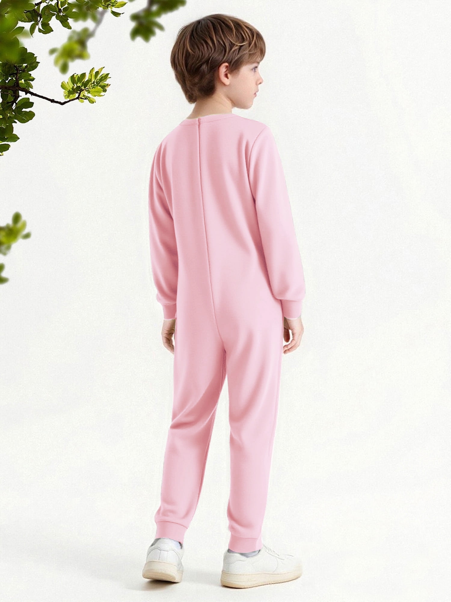 inlzdz Special Needs Adaptive Clothing for Children Cotton Long Sleeve Anti-strip Jumpsuit Onesie Orange Pink 10
