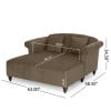 thumbnail image 3 of Noble House Ackland Indoor Upholstered Tufted Double Chaise Lounge, Brown, 3 of 10