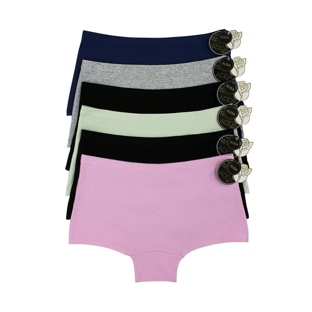 Paquete 6 Boxer Para Dama Algodón Sin Costuras, Liso Básico