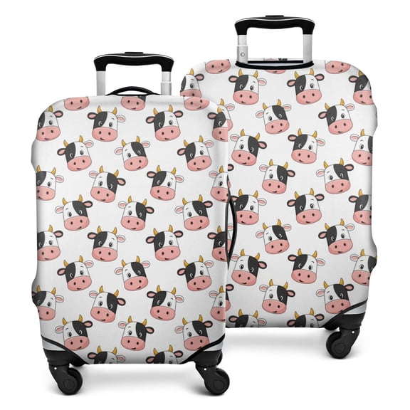 White Cow Head Pattern Luggage Cover Fashion Suitcase Cover Baggage Covers Fit 25-28 Inch Luggage (Go Travel)