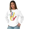 thumbnail image 3 of Cute Hand Paw Print Pet Rescue Love Women's Long Sleeve T Shirt Brisco Brands S, 3 of 5