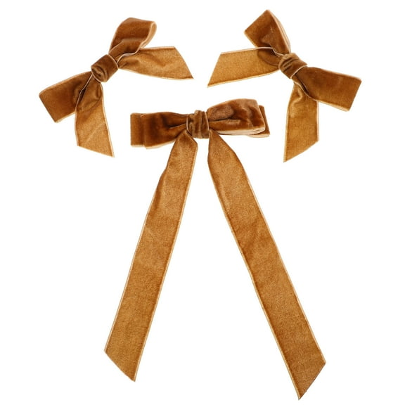 Homoyoyo 3Pcs Velvet Bow Hair Clips Coffee Color Soft Comfortable Hair Barrettes for Women and Girls Hair Accessories