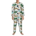 thumbnail image 3 of Disketp Back To School A for Pajamas Set Long Sleeve Sleepwear Mens Button Down Nightwear Pj Sets-Medium, 3 of 7