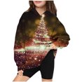 thumbnail image 2 of Mikilon Chirstmas Day Girls Sweatshirts Size 10-12 Fashion Round Neck Printed Pullover Sweatshirts Solid Color Graphic Long Sleeve Clothes Fall and Winter Outfits for Kids, 2 of 3