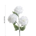 thumbnail image 3 of Gallickan 1pc 3-Head Artificial Dahlia Flower, 25.19in Faux Silk Large Bloom Stem, Realistic Peony for Home Table Wedding Decor, White, Style F, 3 of 6