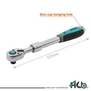 HB 1/2 Drive Extendable Ratchet Handle AHU040-U | 72-Tooth Quick Release | Extends Up to 17.3 | 5° Arc Swing for Tight Spaces | Chrome Vanadium Steel Micro-Chrome Finish | Made in Taiwan