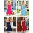 thumbnail image 5 of Sociala V Neck Cami Dresses for Womens Adjustable Strap Summer Dress with Pockets Built-in Bra Vacation Party Dress, 5 of 5