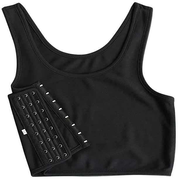 Lady Net Chest Breast Binder Tomboy FTM Stretchy Sports Bra Vest Tank Tops  Basic