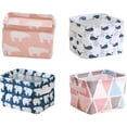 thumbnail image 1 of Panier de Rangement en Tissu, 4 Pcs Petit Panier de Rangement pour Table de Maquillage, pour Bureau (Animal), 1 of 5