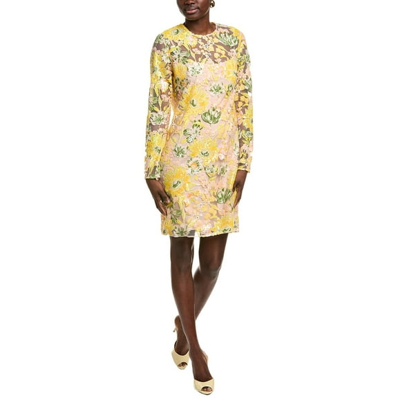 Lela Rose womens Mini Dress, 8, Yellow