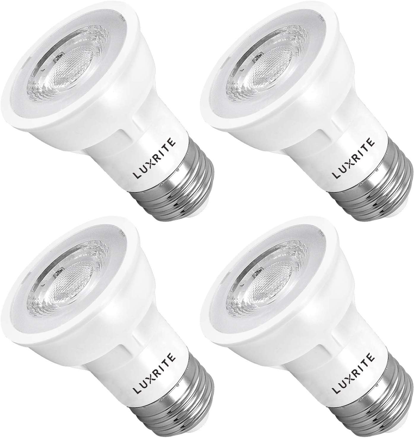 Luxrite PAR16 LED Bulb 5000K 450lm Enclosed Fixture Rated E26 Base 4-Pack 