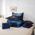 thumbnail image 5 of meiyoeat Forest Lake Camping Full Size Bedding Sets for Men Boys, Moonlight Mountain Lake Campfire Full Size Bed in a Bag, Blue, Blue Reversible, 7 Pieces, 5 of 6