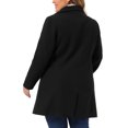 thumbnail image 4 of DARING DIVA Women's Plus Size Button Down Single Breasted Peacoat Long Coat 2X Black, 4 of 6
