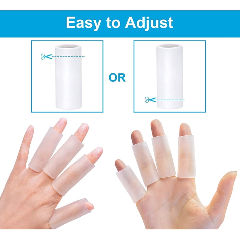 Lot De 14 Doigtiers En Silicone Respirants - 8 Couleur Chair + 6 Blancs, SEBS, Antidérapants, Découpage Ajustable - Protection Ampoules, Crevasses, Eczéma