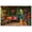 Unframe-style, variant on Golden Retriever Dog Garden Wall Art, Colourful Floral Porch Canvas Print for Living Room, Bedroom Home Decor, Rustic Wooden Bench Flowers Poster