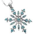 thumbnail image 2 of Crystal Snowflake Pendant Necklace Winter Bridal Fashion Christmas Holiday Jewelry Gifts for Teens, Women (Aqua Blue), 2 of 3