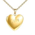 thumbnail image 1 of Women's Chain Heart Locket Opens for Photos Stainless Steel Photo Locket Hinged Necklace with Simple/Love/Double Heart Pattern Heart Pendant Jewelry -, 1 of 5