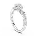 thumbnail image 3 of Zuwelria 0.78 Carat Beautiful Round Cut | D/VVS1 Moissanite Diamond Engagement Ring - Twisted Bridal Ring - Promise Ring | 18K White Gold Over Sterling Silver | D/VVS1 Size 5, 3 of 8
