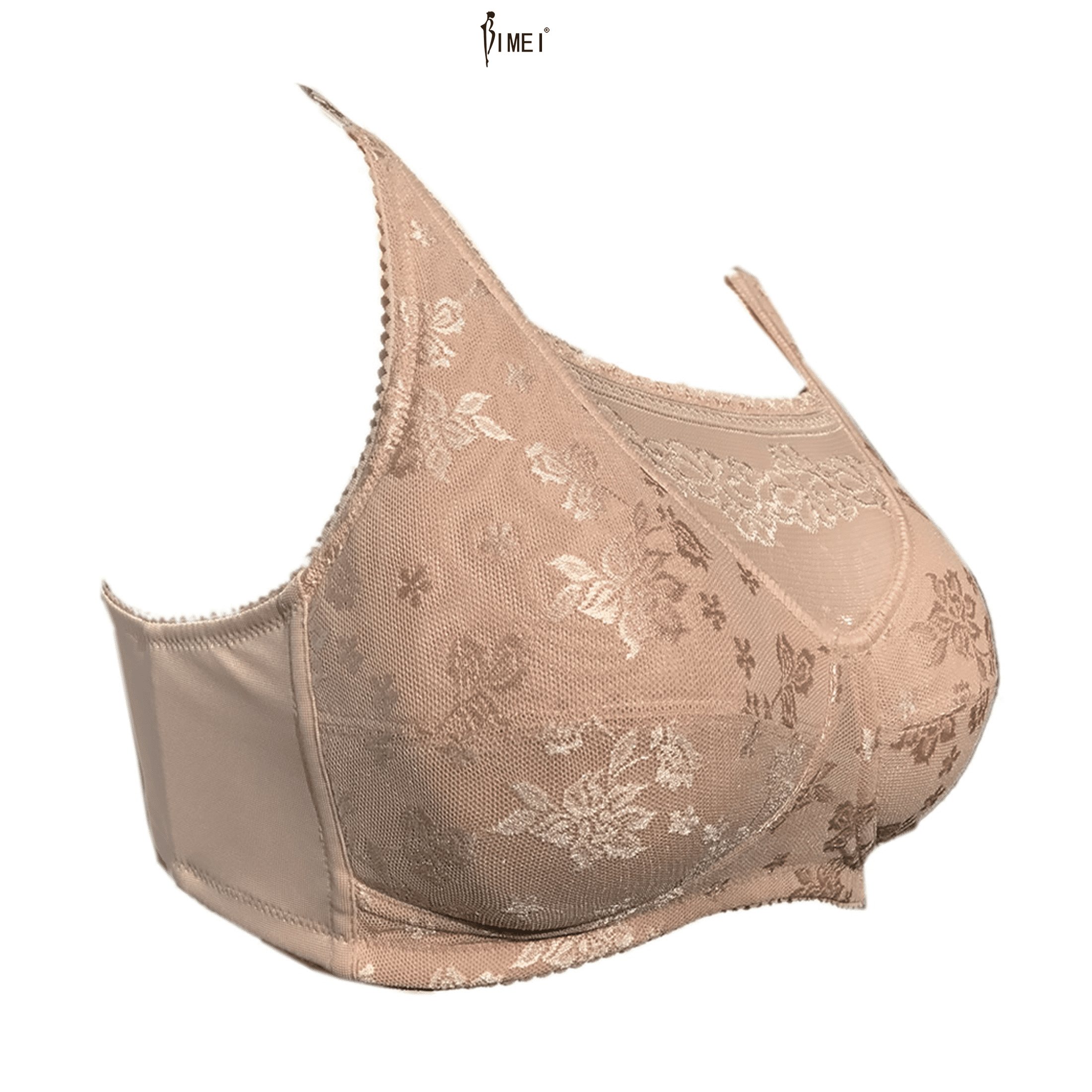 BIMEI Mastectomy Bra with Pockets for Breast Prosthesis Women Wirefree Everyday Bra plus size 8103,Pink, 44A