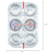 Handi-Foil 6 Cup Aluminum Muffin Pan with Liners and Lid (4 Pack)