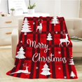 thumbnail image 1 of Couverture Jetée de Noël Simple à Carreaux Rouges Couvertures de Noël pour Canapé Sofa Lit Douce Confortable Légère Duveteuse Peluche Polaire Couvertures et Jetés Adulte Noël Hiver Holida Déco Couverture 60x80-01, 1 of 6
