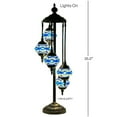 thumbnail image 5 of SILVERFEVER 5 Globes Turkish Mosaic Floor Lamp Tiffany Moroccan Art Home Decor Lantern Tall Lamps for Living Room Office Bedroom Blue Wave, 5 of 7