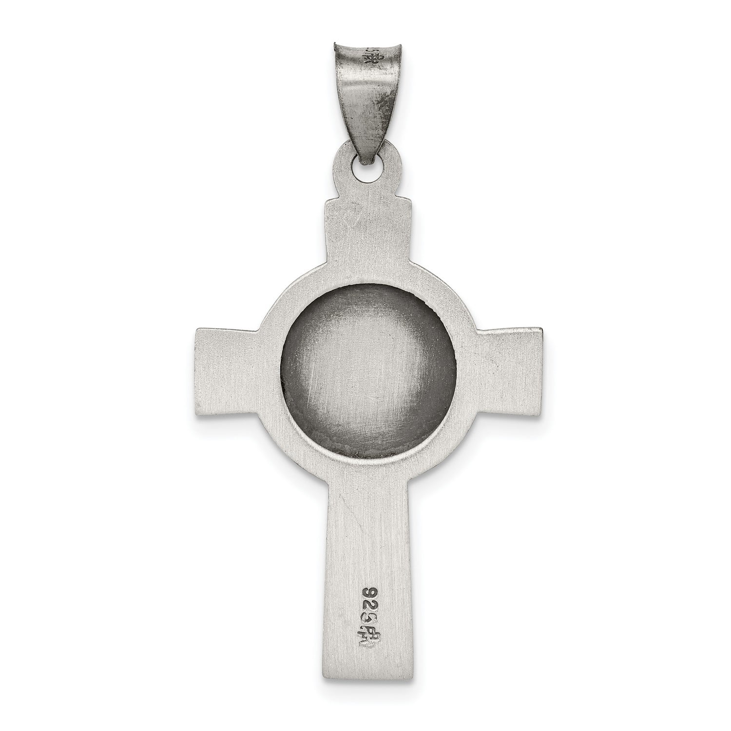 Saint Michael Pray For Us Words Celtic Cross Pendant In 925 Sterling Silver  37 mm x 20 mm