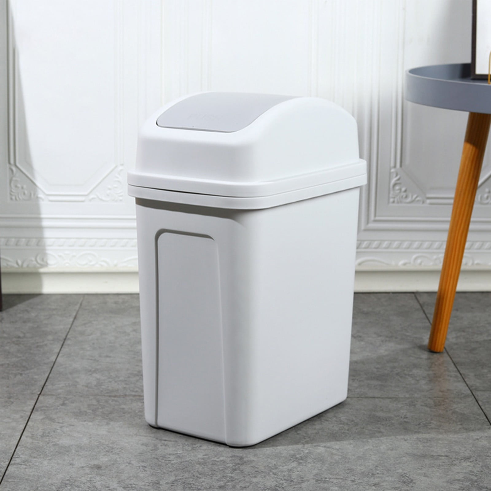 Qiangzon Plastic Trash Can with Lid, 5.5 Gallon Dog-Proof Garbage Can for Bathroom, Kitchen, Living Room, and Bedroom, Durable Waste Basket with Secure Lid for Odor Control 1 Trash Can
