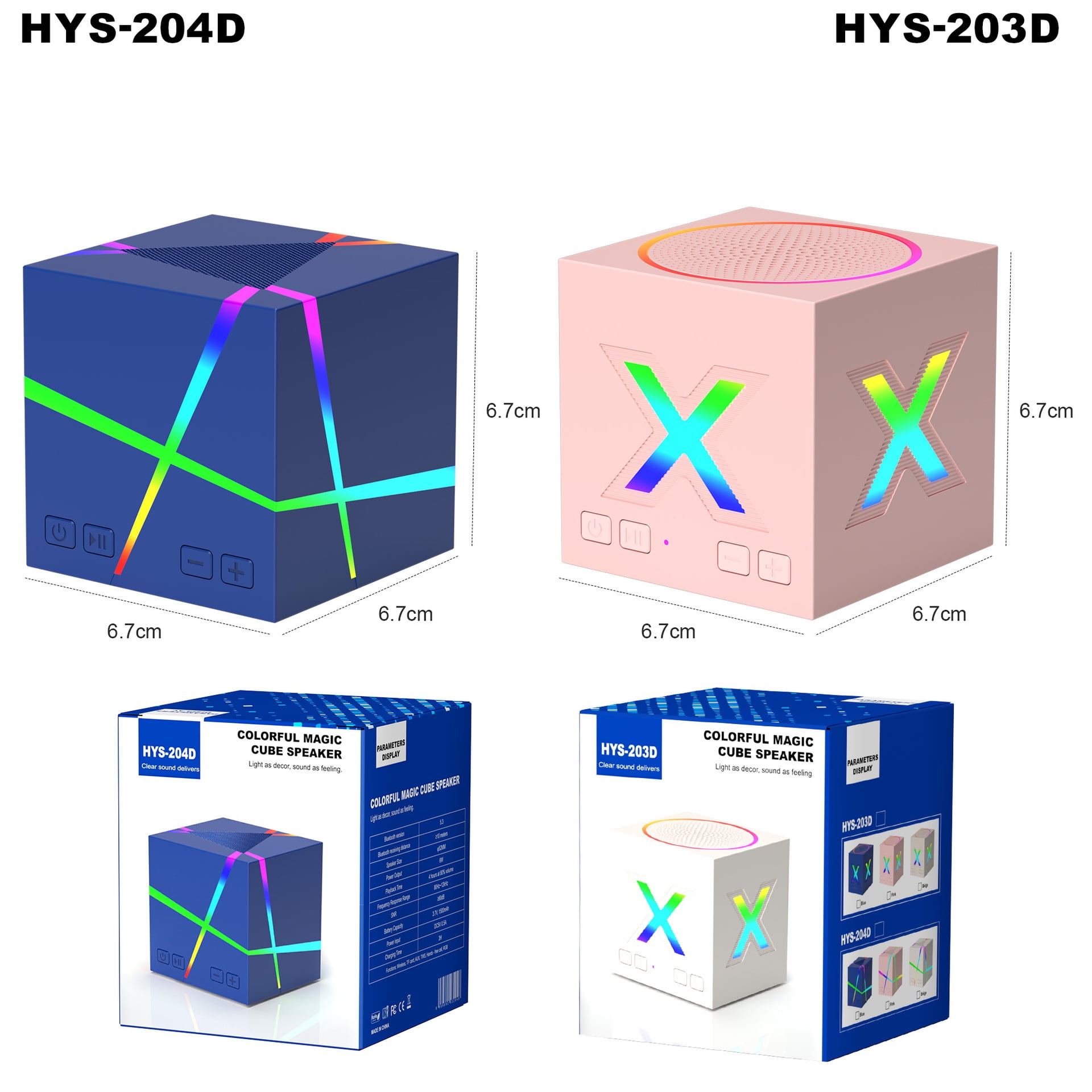 Creative Rubik's Cube Bluetooth speaker, desktop smart speaker, portable speaker, luminous and colorful wireless mini subwoofer small speaker.