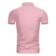 thumbnail image 5 of Men's Summer Solid Color T-shirt With A 3 Button Open Collar And Button Up Short Sleeved Top 3XL, 5 of 5