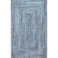 thumbnail image 2 of Aizza Trends Hand Made Hand Braided Natural Jute and Denim Floor Area Rug / Floor Carpet Rug / Natural Jute Rug, 2 of 4