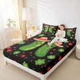 thumbnail image 4 of Castle Fairy Green Cucumber Full Size Sheets,Cartoon Vegetable Pickle Bed Sheets, 4 of 7