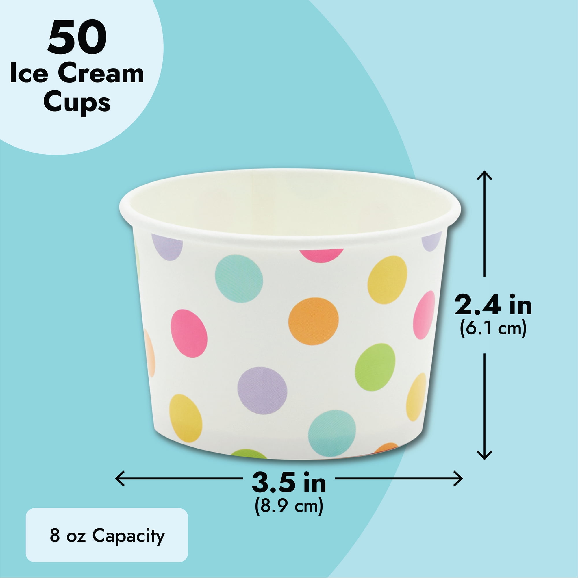 ZENFUN 60 Pack Paper Ice Cream Cups with Lids, 12 Oz Colorful Dessert Bowls  Soup Cups To Go, Disposable Treat Cups Set for Party, Bar Supplies
