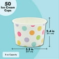 thumbnail image 5 of BLUE PANDA Paper Ice Cream Cups - 50 Count, Rainbow Polka - Disposable for Sundaes & Snacks - Ice Cream Bowls - Party Snack Cups, 5 of 10